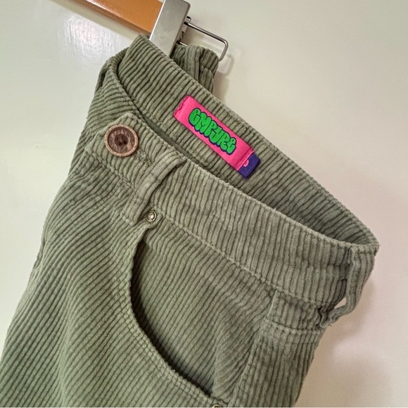 Empyre| Fab Thick Olive Skate Streetwear Corduroy Wide Leg Pants Sz 0 - Picture 2 of 6